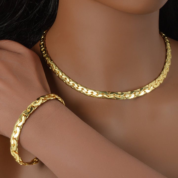 Handgjord Kopparkedja med Guldplätering