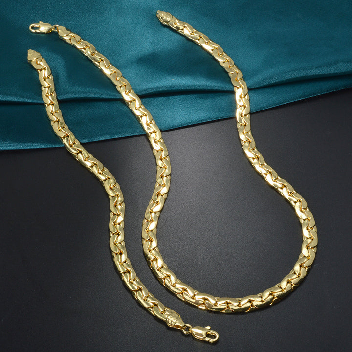 Handgjord Kopparkedja med Guldplätering