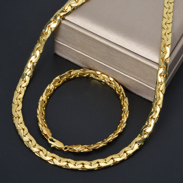 Handgjord Kopparkedja med Guldplätering