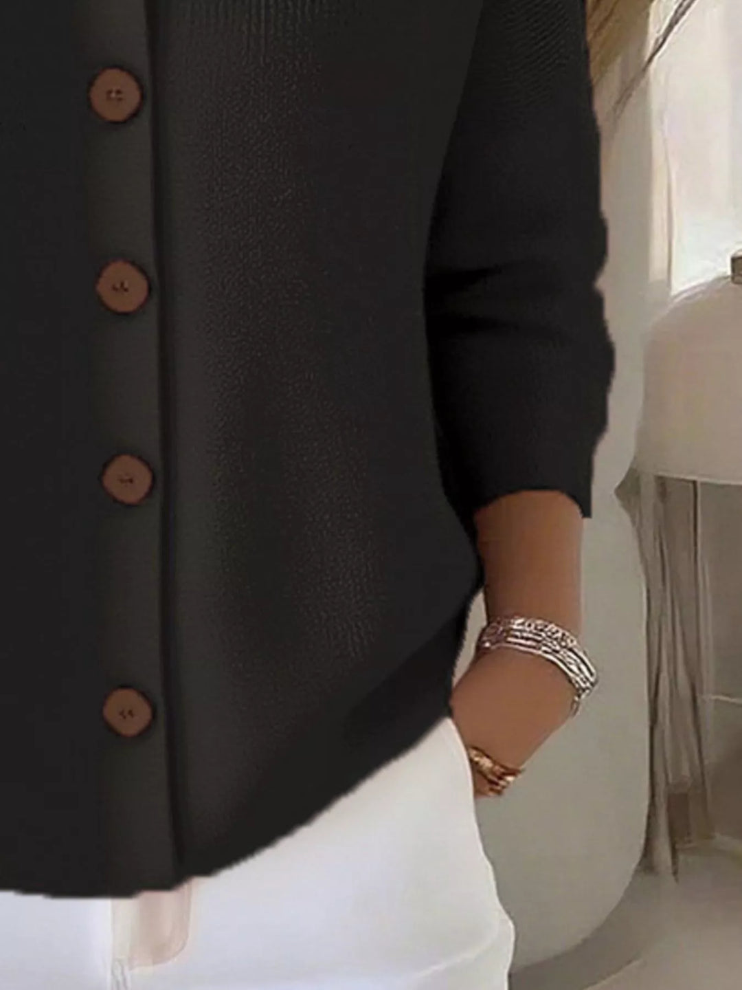 Mila Mjuk och bekväm stickad kofta