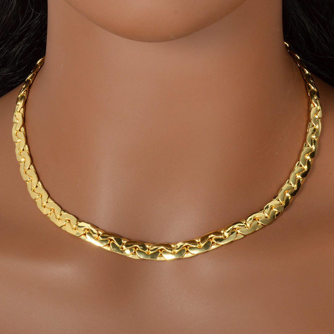 Handgjord Kopparkedja med Guldplätering