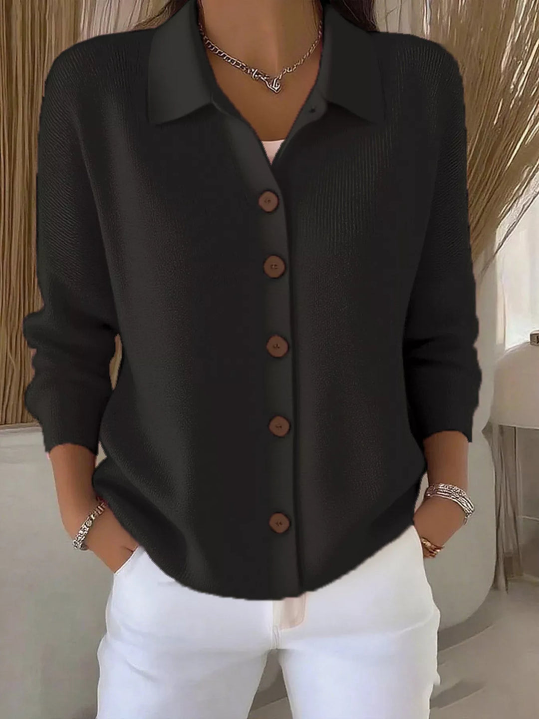 Mila Mjuk och bekväm stickad kofta