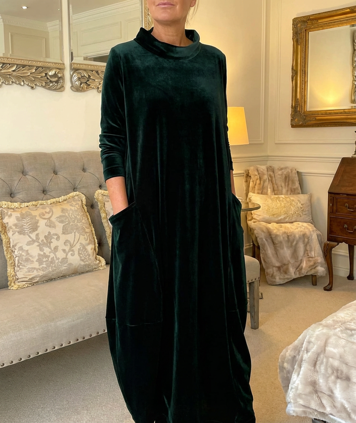 Velvet elegant och följsam klänning